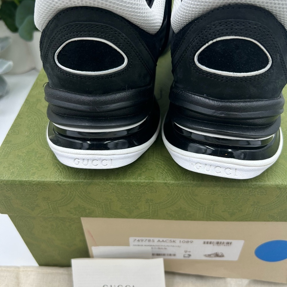 Mens Gucci GG run sneakers black suede size 9.5 made in Italy - Picture 9 of 11